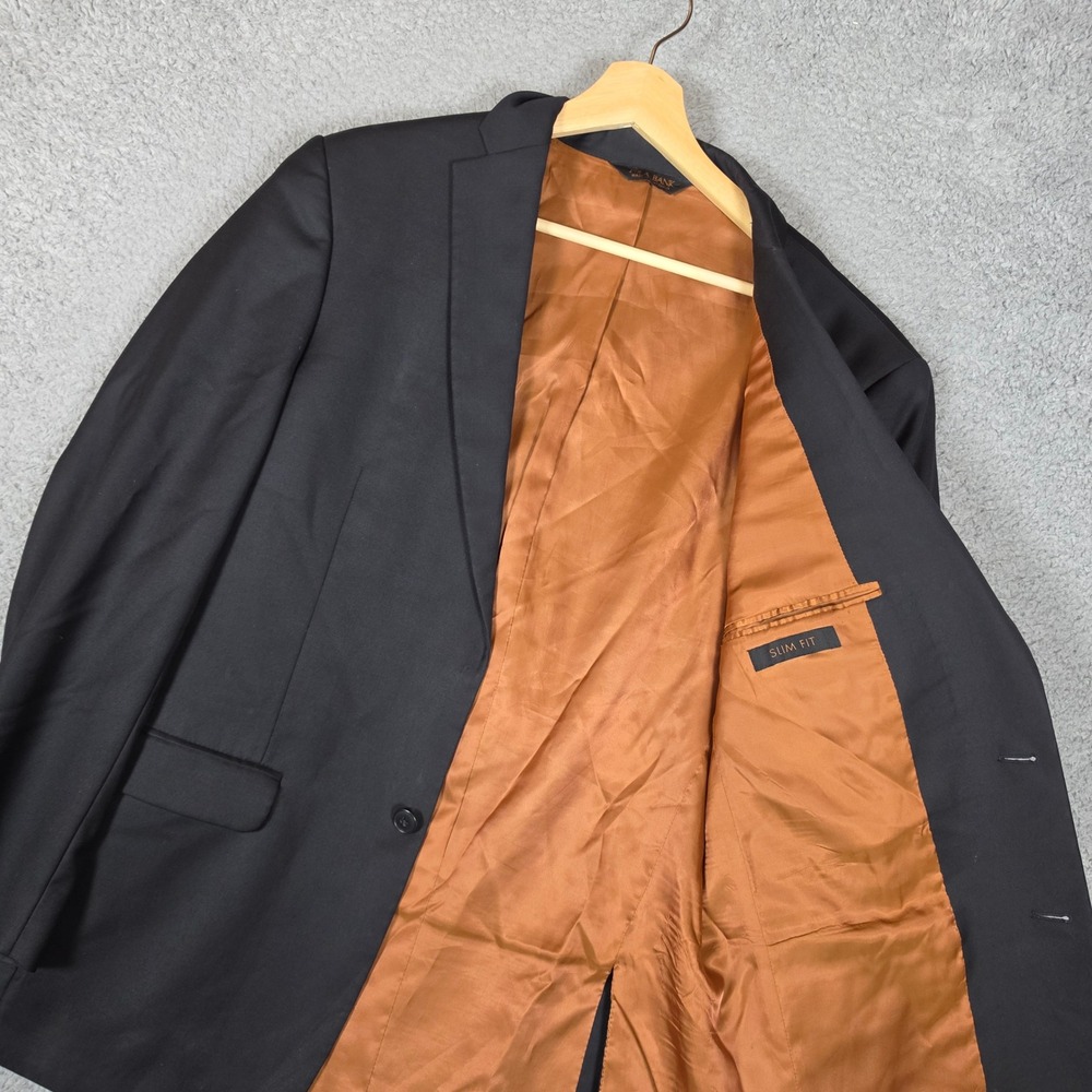 Jos A Bank Joseph Blazer Mens 40L Black Excellent 100% Wool Two Button Jacket